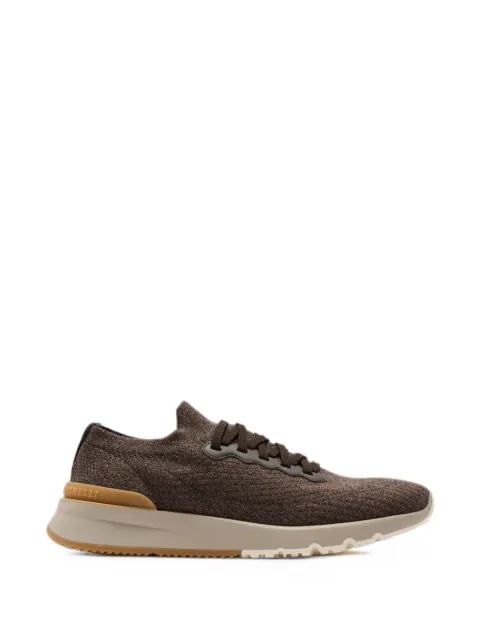 Brunello Cucinelli lace-up knit sneakers Brown MZUPMBO252CBE42