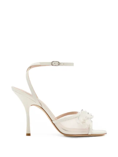 Stuart Weitzman floral-appliqué buckle-fastening sandals White SO342