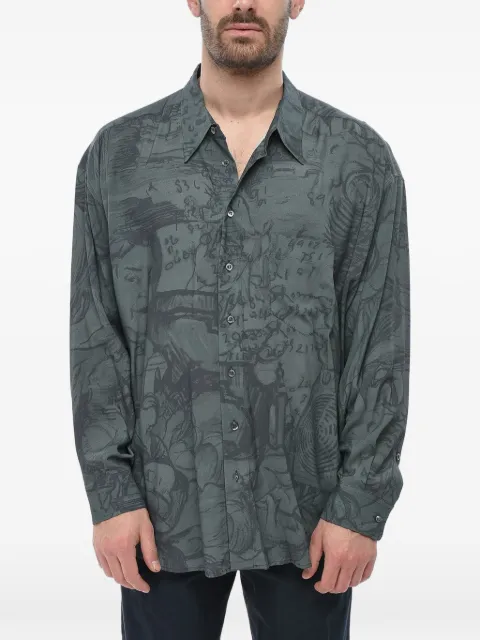 Magliano graphic-print chest-pocket shirt Green R28013913LM1339