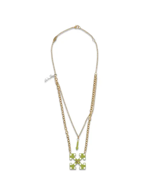 Off-White Arrows double chain necklace Gold OWOB063S22MET0017655