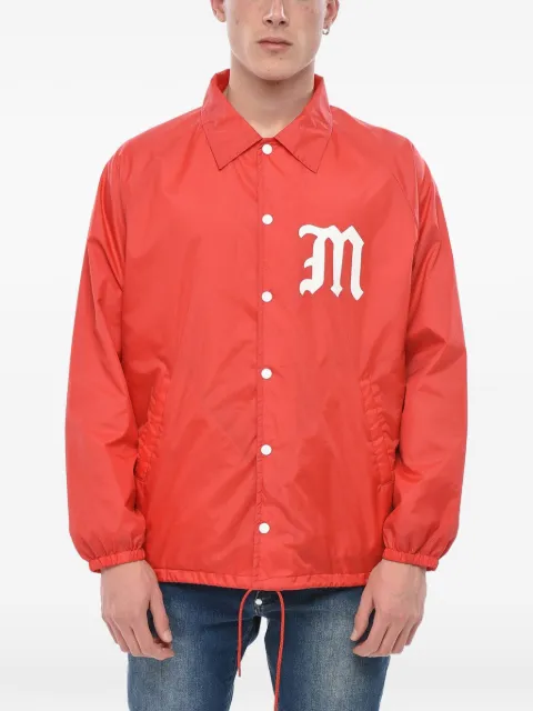 SAINT MXXXXXX logo-print snap-button jacket Red SMS230000067