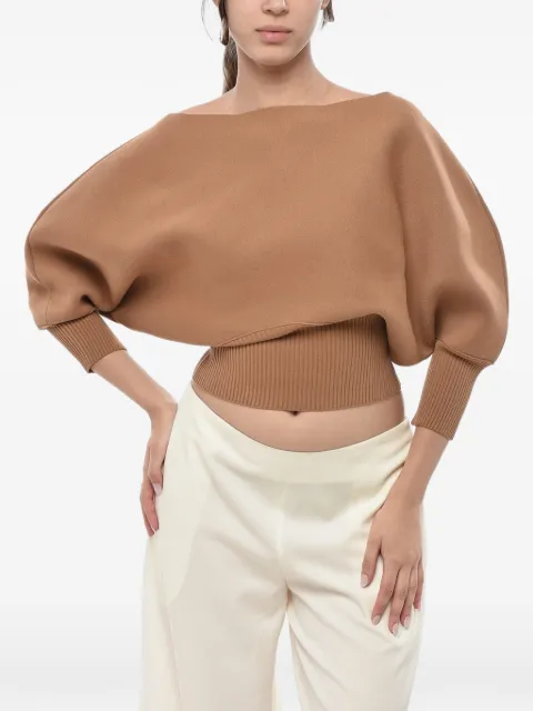SUPER BLOND batwing-sleeve sweater Neutrals 24WNDKW200FU002CAMMELLO