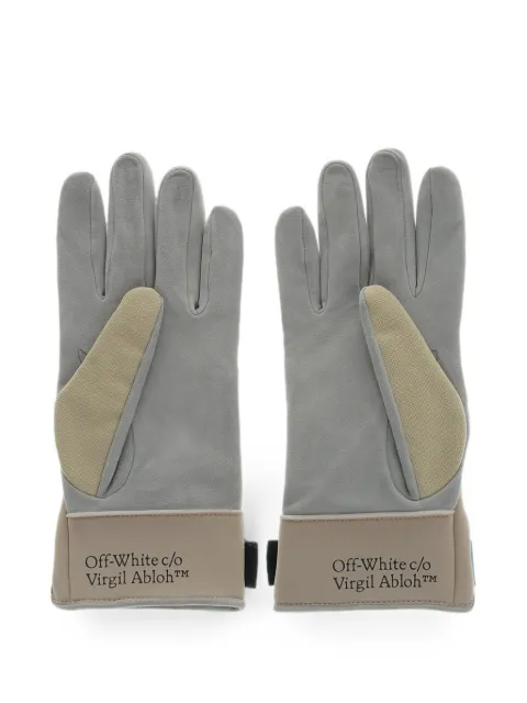 Off-White leather gloves Lunar with ripped detail Neutrals OMNE030F23FAB0016110