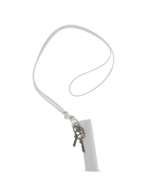 1017 ALYX 9SM logo-debossed leather keychain White AAUKE0010LE010BLACK27