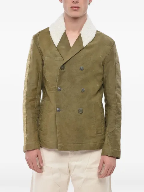 Greg Lauren double-breasted military jacket Green JM021CAMEL