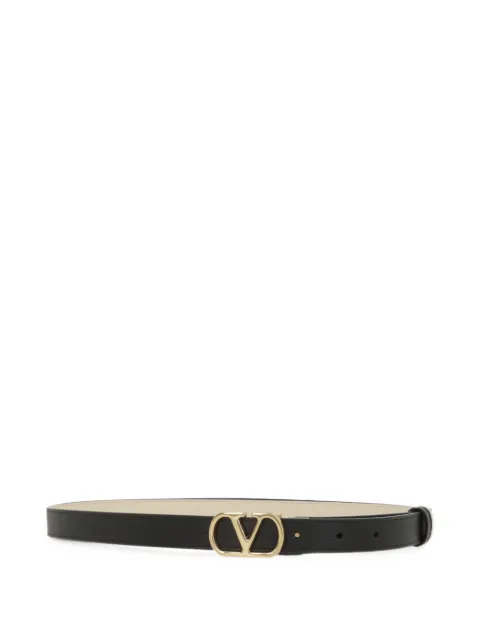 Valentino Garavani VLogo Signature reversible shiny calfskin belt - 20mm / 1.2 in. Black WT0SU8ZDM