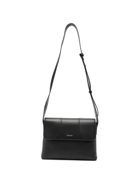 Emporio Armani logo-plaque leather shoulder bag Black EM007233AF29270