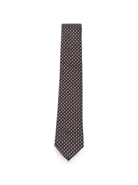 Emporio Armani geometric-pattern silk tie Brown EM001344TE22403