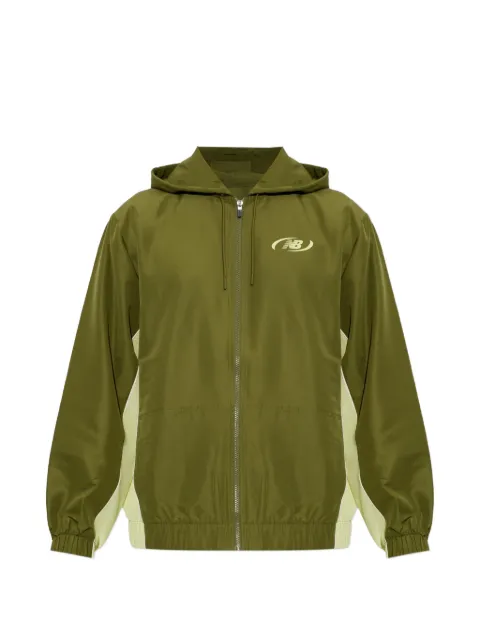 New Balance logo-print hooded jacket Green MJ62Y8SJ0
