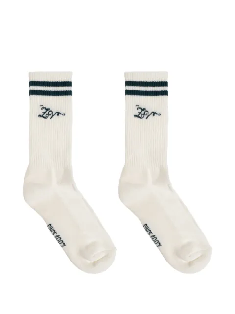 Zadig&Voltaire logo-embroidered striped socks Neutrals OWLI01096