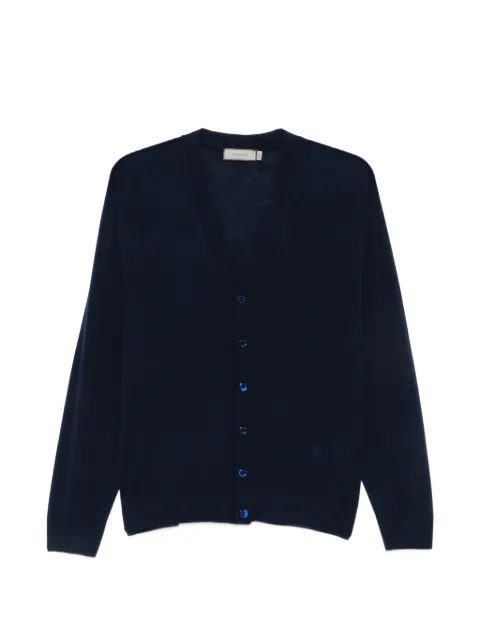 Canali button-fastening V-neck cardigan Blue MK02353C1127