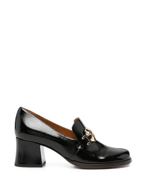 Chie Mihara Teil buckle-detail patent loafers Black TEIL