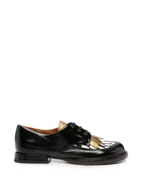 Chie Mihara Jeripa fringed checkered loafers Black JERIPA