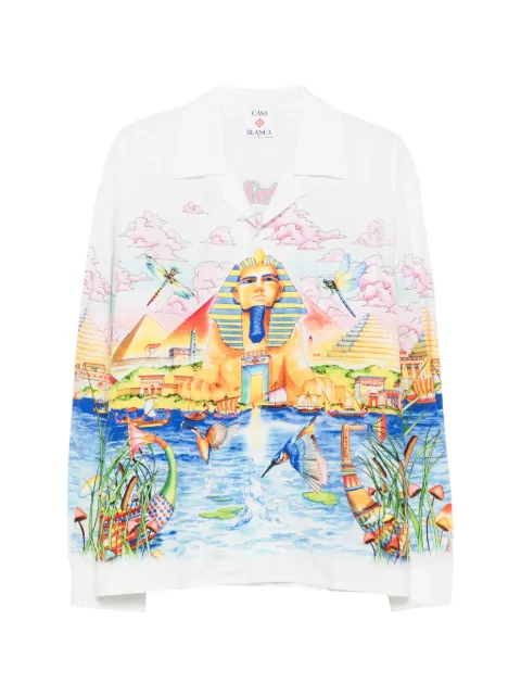 Casablanca graphic-print long-sleeve shirt White MPF26SH00604