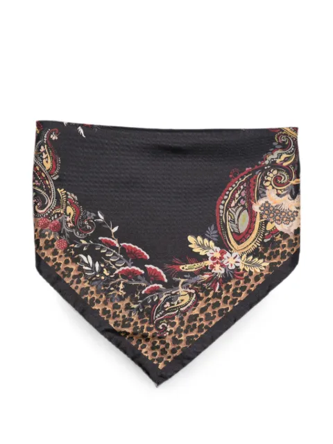 ETRO paisley leopard-print scarf Black WF6H0002AS11A