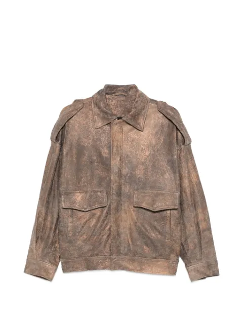 Giorgio Brato distressed-effect epaulette jacket Brown GD27F27094NBO
