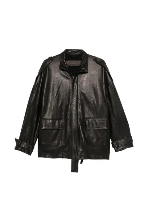 Giorgio Brato leather epaulette jacket Black GD27F23096MGA