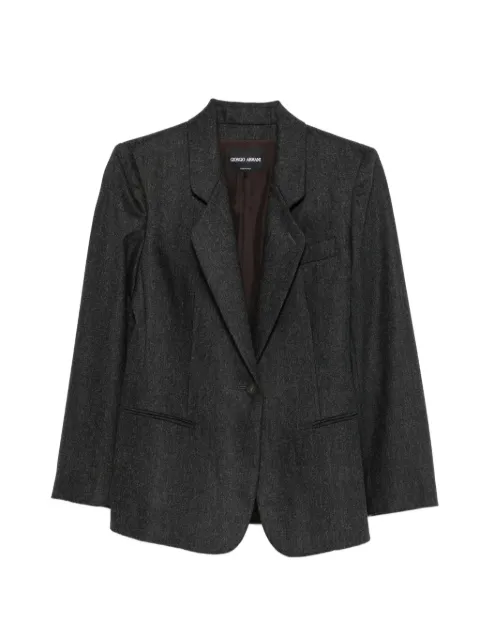 Giorgio Armani single-breasted notched-lapel blazer Grey GW004127TE10537