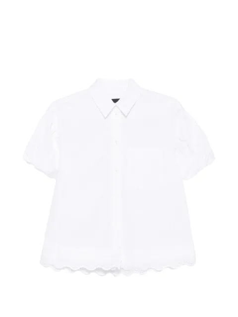 Simone Rocha scalloped-hem puff-sleeve shirt White 54631287