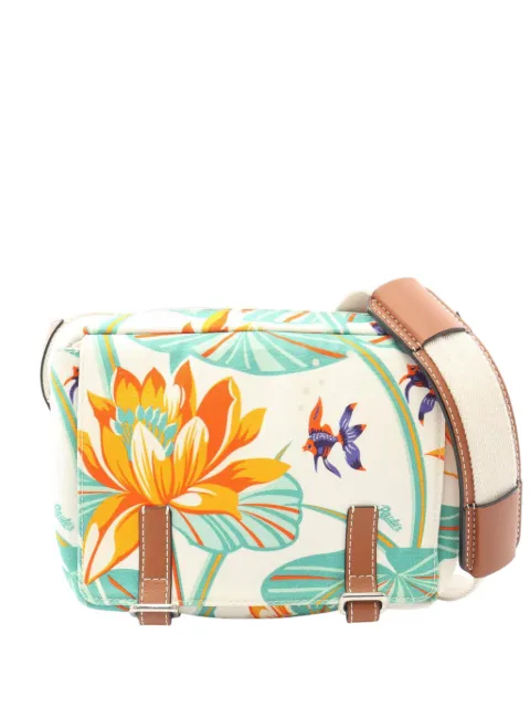 Loewe Pre-Owned 2010-2026 Paulas Ibiza Canvas Water Lily Messenger Bag crossbody bag White FWBSCEPYCOO0ISAD