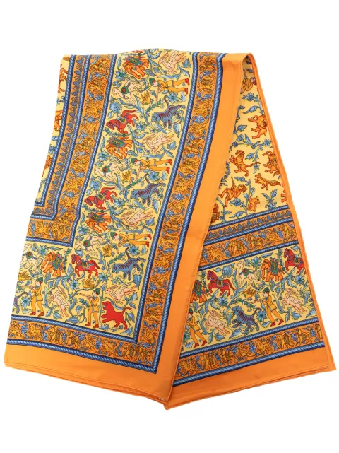 Hermès Pre-Owned 1980-2010 Chasse En Inde Silk Scarf 90 scarves Orange CJUJSB9TSRXBW9YX