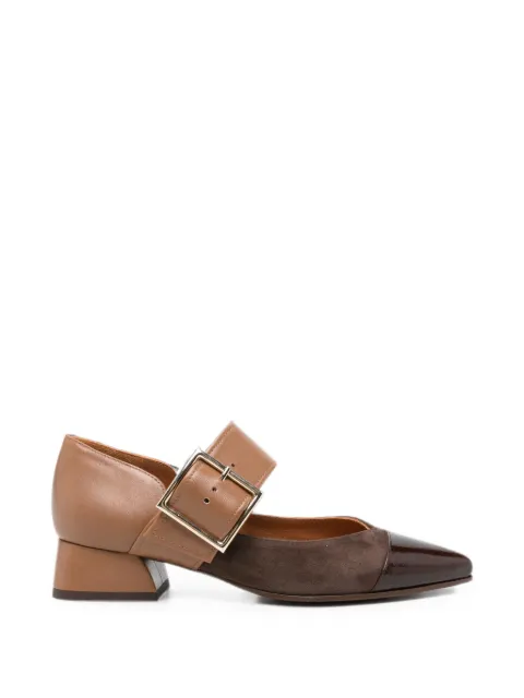 Chie Mihara Hebas buckle-strap pointed-toe pumps Brown HEBAS49