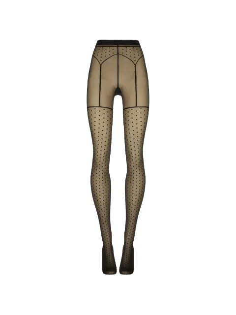 Wolford polka-dot garter-belt-effect tights Black 176859180