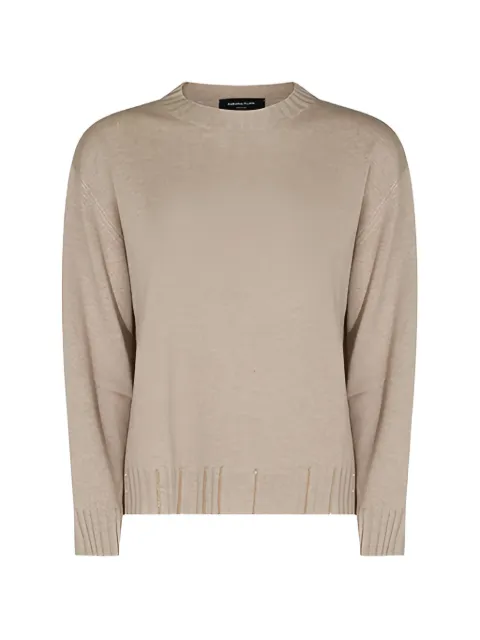 Fabiana Filippi ribbed-trim bead-embellished sweater Neutrals MAD216F0280000M281