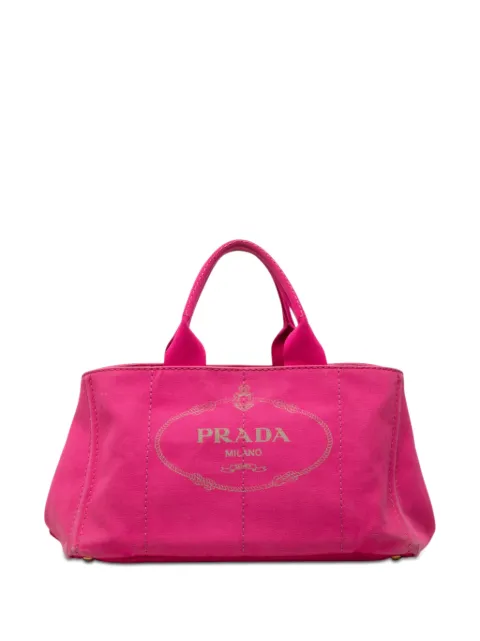 Prada Pre-Owned 2010-2026 Canvas Canapa Logo satchel Pink NN2HCV9J643TR925