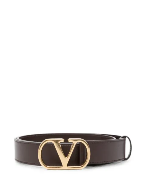Valentino Garavani logo-buckle leather belt Brown WT0SM3ZDM