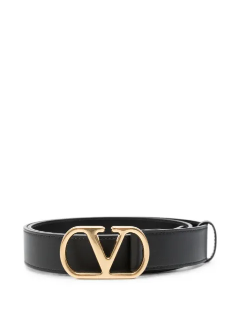 Valentino Garavani logo-buckle leather belt Black WT0SM3ZDM