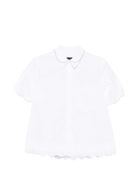 Simone Rocha pearl-embellished broderie-anglaise shirt White 5463B1287
