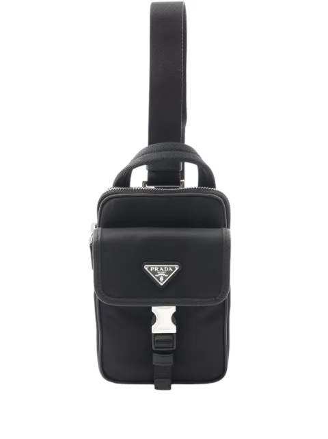 Prada Pre-Owned 2013-2026 Saffiano Trimmed Re Nylon Smartphone Case satchel Black JZ3EOP4UV6DRR5WR
