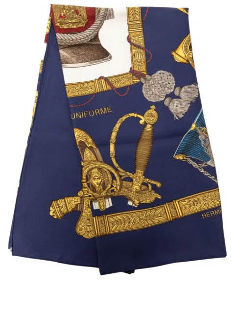 Hermès Pre-Owned 2000-2026 Grand Uniforme Silk Scarf 90 scarves Blue 0UUGYJONT0ZO7KKO