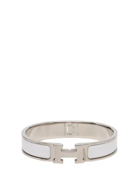 Hermès Pre-Owned 2013 Narrow Enamel Clic H Bracelet PM costume bracelet White HLYU8F2QOENM0M30