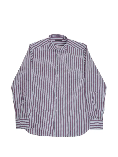 Corneliani striped French-collar shirt Purple 27P1029981328040