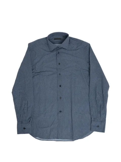 Corneliani patterned stretch shirt Blue 27P1780281477003