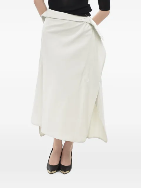 Yohji Yamamoto midi asymmetric jersey skirt Neutrals JE3438ORBGRY