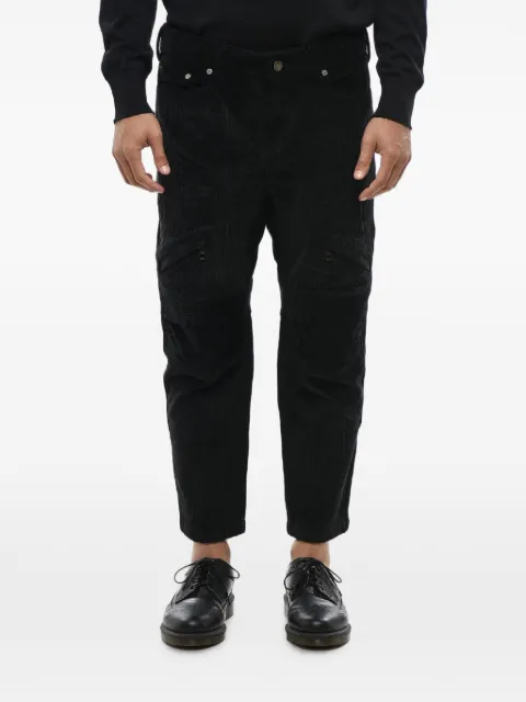 Neil Barrett ribbed-velour biker trousers Black PBPA696HM05301