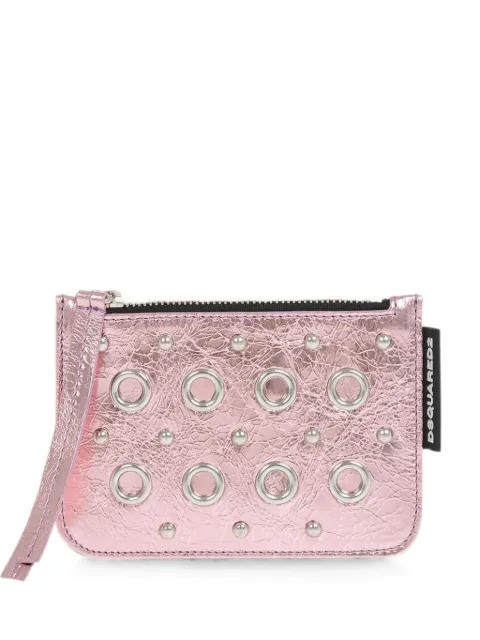 DSQUARED2 eyelet-embellished leather card holder Pink S83PO0055SJ14007340SS242137