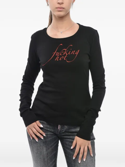 DSQUARED2 logo-print long-sleeve T-shirt Black S72GD0542S23010