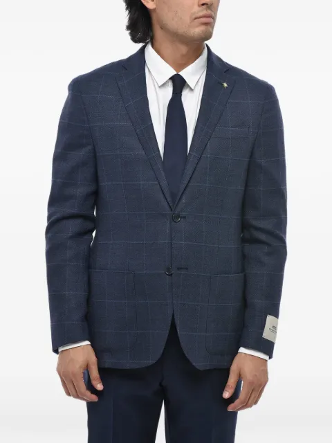 Corneliani checked single-breasted blazer Blue 27XZ172766503002