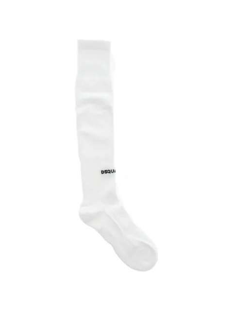 DSQUARED2 logo-print soccer high socks White S82DFV18SJ3050