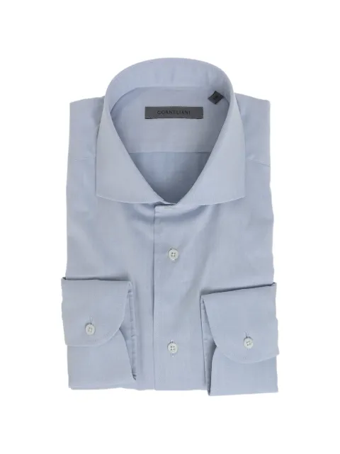 Corneliani french-collar poplin shirt Blue 27P1020981000008