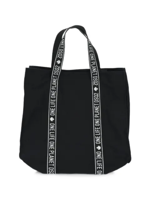 DSQUARED2 One Life One Planet logo-tape tote bag Black SP0071SJ00305357