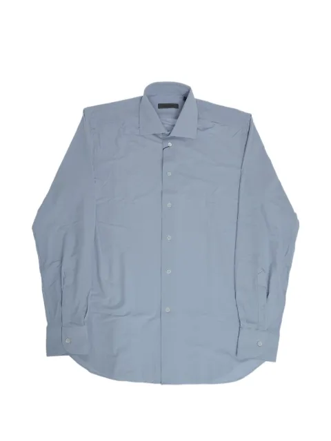 Corneliani wrinkle-free French-collar shirt Blue 27P1782981470008