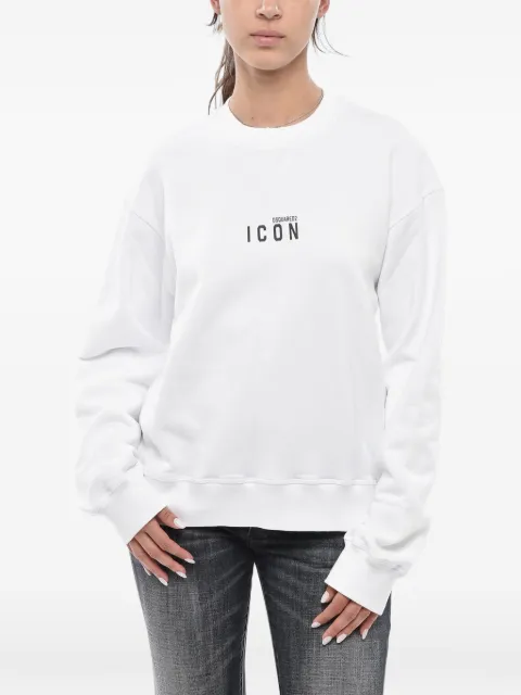 DSQUARED2 Icon logo-print cotton sweatshirt White S80GU0011S25516