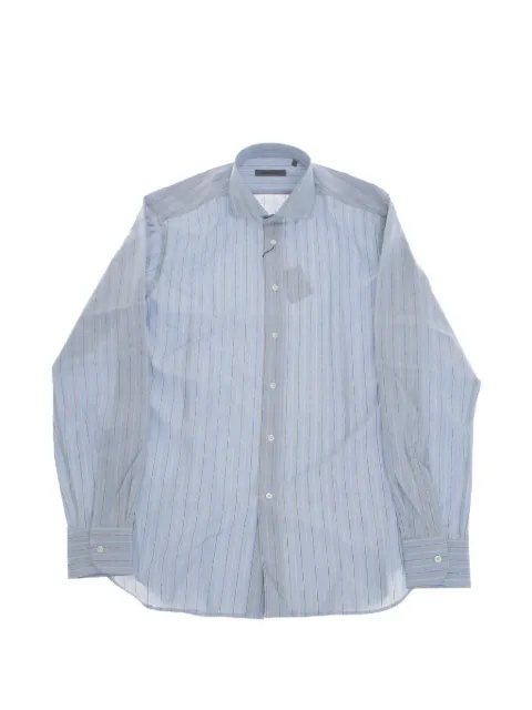Corneliani striped French-collar shirt Blue 27P1029381634