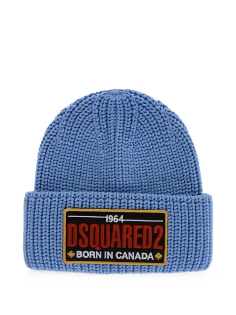 DSQUARED2 wool beanie with Embroidered patch Blue S82KNM0173SJ01W003063099