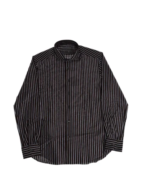 Corneliani striped french-collar shirt Brown 27P1120281239031